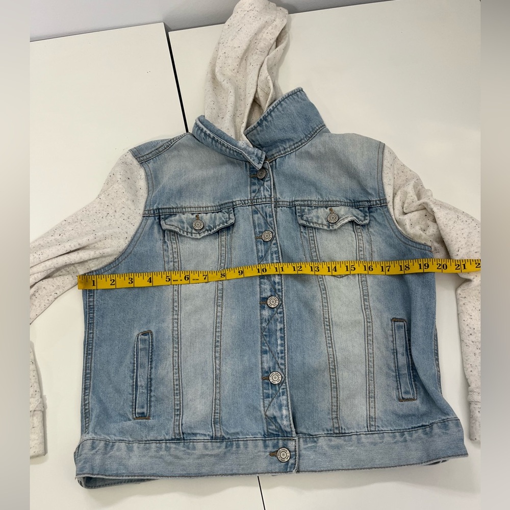 Mudd Denim Button Hooded Jacket Large - image 7